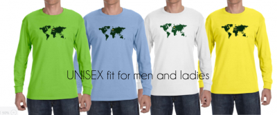 Lithuanian Colors Heart in The World Map 100 % Premium Cotton T-shirt - Image 2