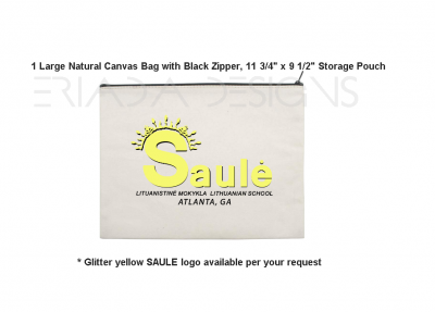 Natural Canvas Bag/Pencil Pouch with logo SAULE