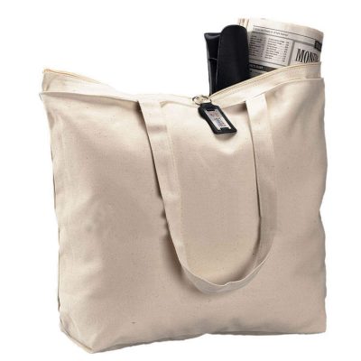Heavy Canvas Large Tote Bag with Zippered Closure with SAULE school LOGO - Image 3