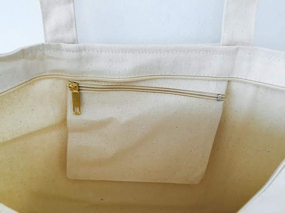 large canvas bag with zipper