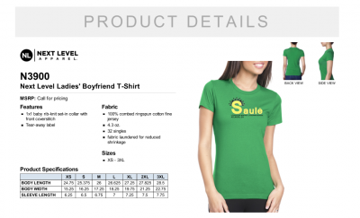 Ladies Short Sleeves Crew Neck Green T-shirt Saule - Image 2