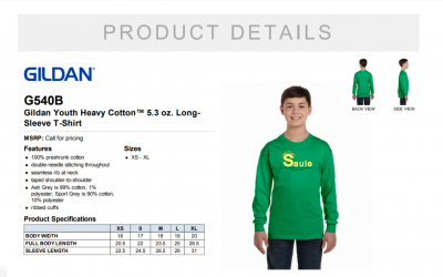 Youth Unisex Long Sleeves T-shirt with Saule Logo - Image 2