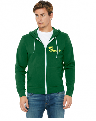 Adult Unisex full zipped Hoodie with Saule Logo