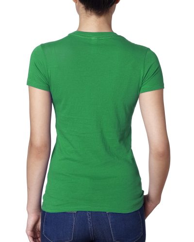 Ladies Short Sleeves Crew Neck Green T-shirt Saule - Image 3