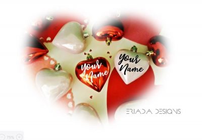 Personalized Heart Ornament Pink & Red