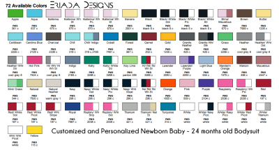 Customized and Personalized 72 colors Baby One piece Bodysuit 100% cotton - Image 2