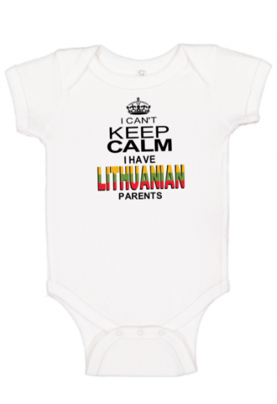 Super cute Baby One piece Lucky I can't keep calm I have Lithuanian parents