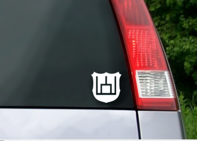 Columns of Gediminas Car Phone Laptop Decal - Glossy WHITE waterproof