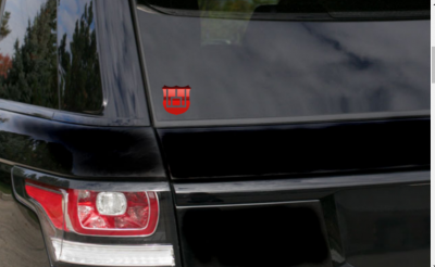 Gediminaiciu Stulpai Car Phone laptop Decal - removable waterproof Red Metallic glossy