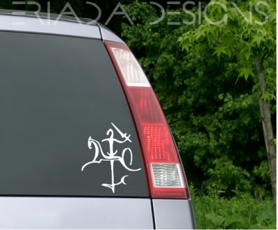 Stylized Vytis Car Decal - removable waterproof glossy
