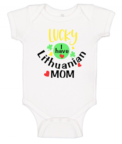 Super cute Baby One piece Lucky I have Lithuanian Mom - Image 2