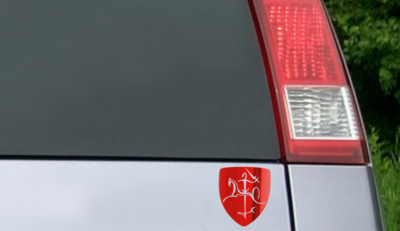 Stylized Vytis Car Phone Laptop Decal - Metallic Shine Red waterproof glossy - Image 2