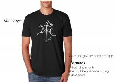 Unisex Ladies and Men Adult T-Shirt Silver Metallic Shine Stylized Vytis - Image 2