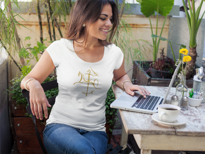 Ladies T-Shirt GOLD Glitter Stylized Vytis