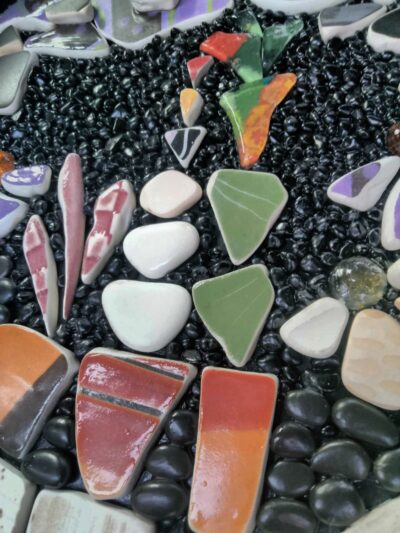 12x12 Pebbles and Ceramics Mosaic Art - Image 5