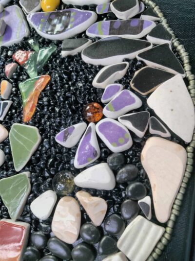 12x12 Pebbles and Ceramics Mosaic Art - Image 4